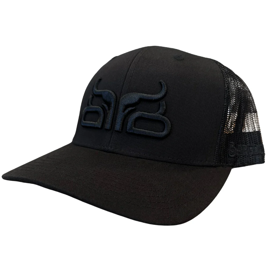 Baredown Brand Midnight Curved Ball Cap - Black/Black