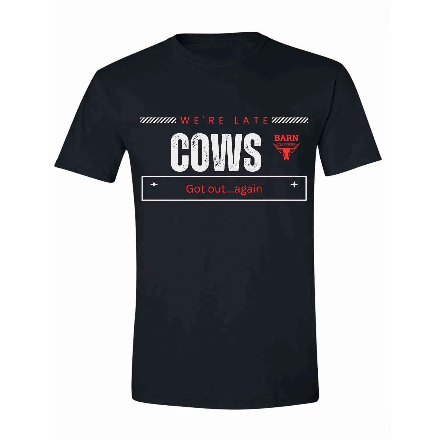 Barn Clothes We're Late Short Sleeve Tee Shirt- Black