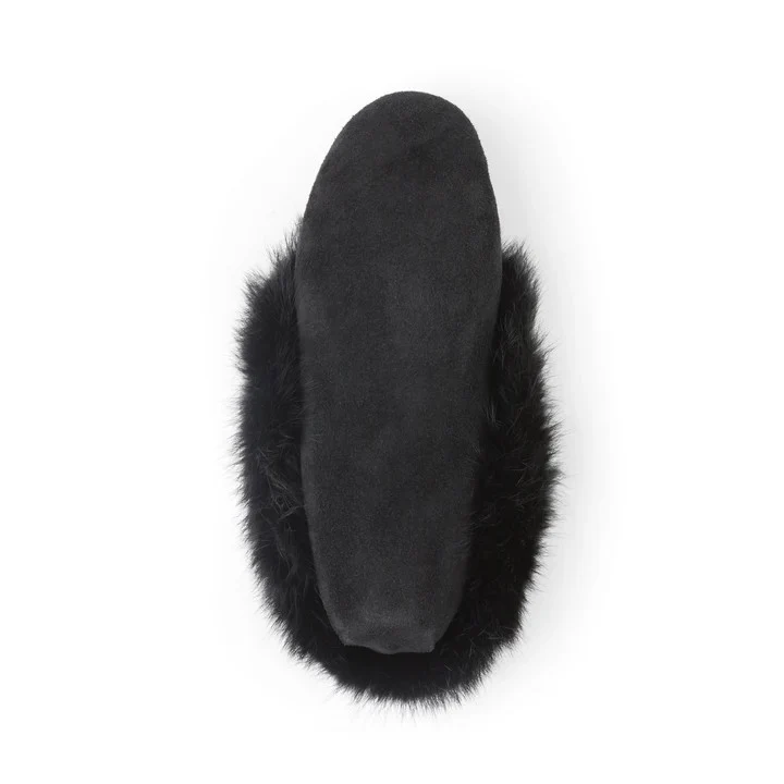 Bastien Ladies Moccasins with Black Rabbit Fur - Image 3