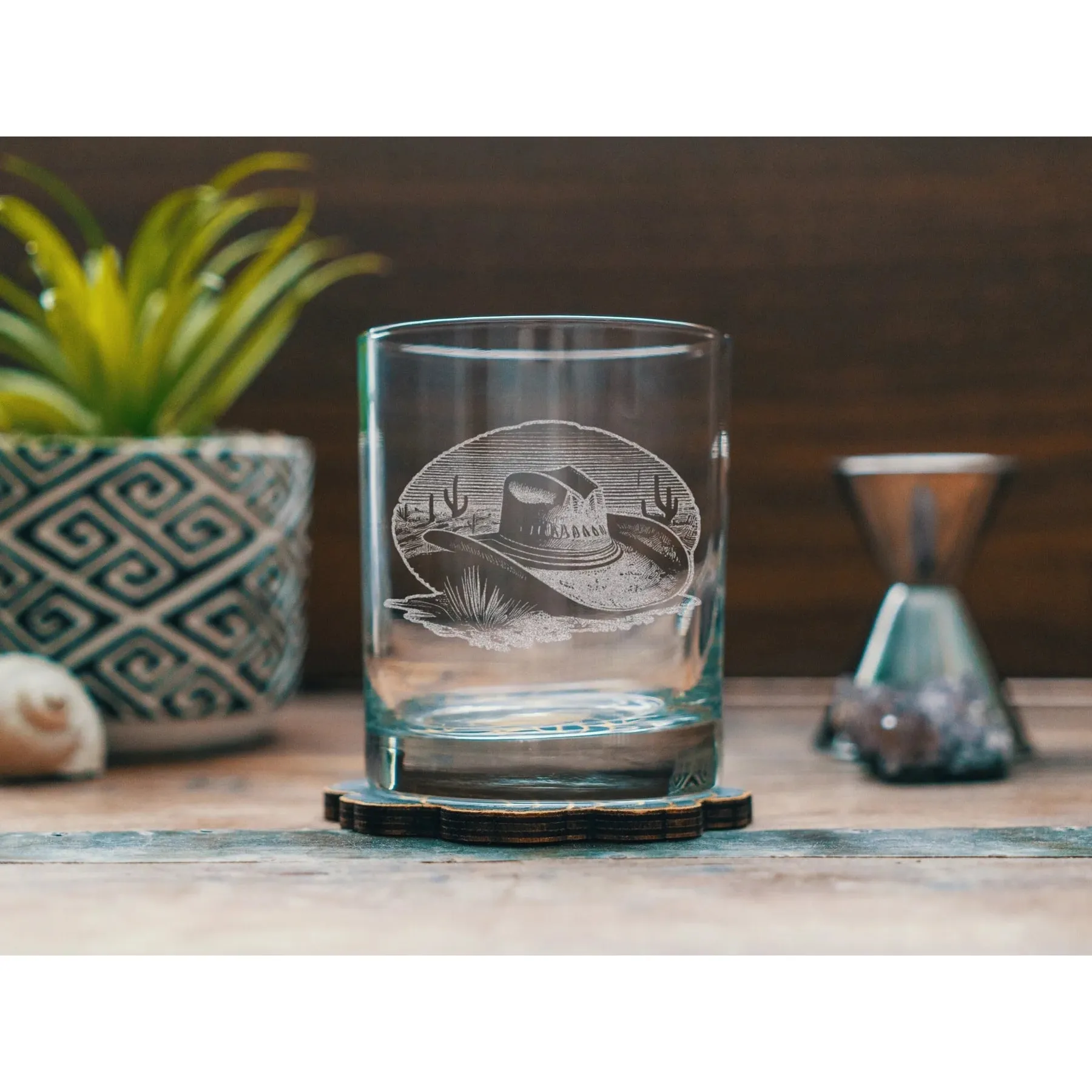 Benoit's Cowboy Hat Scene Old Fashion Glasses