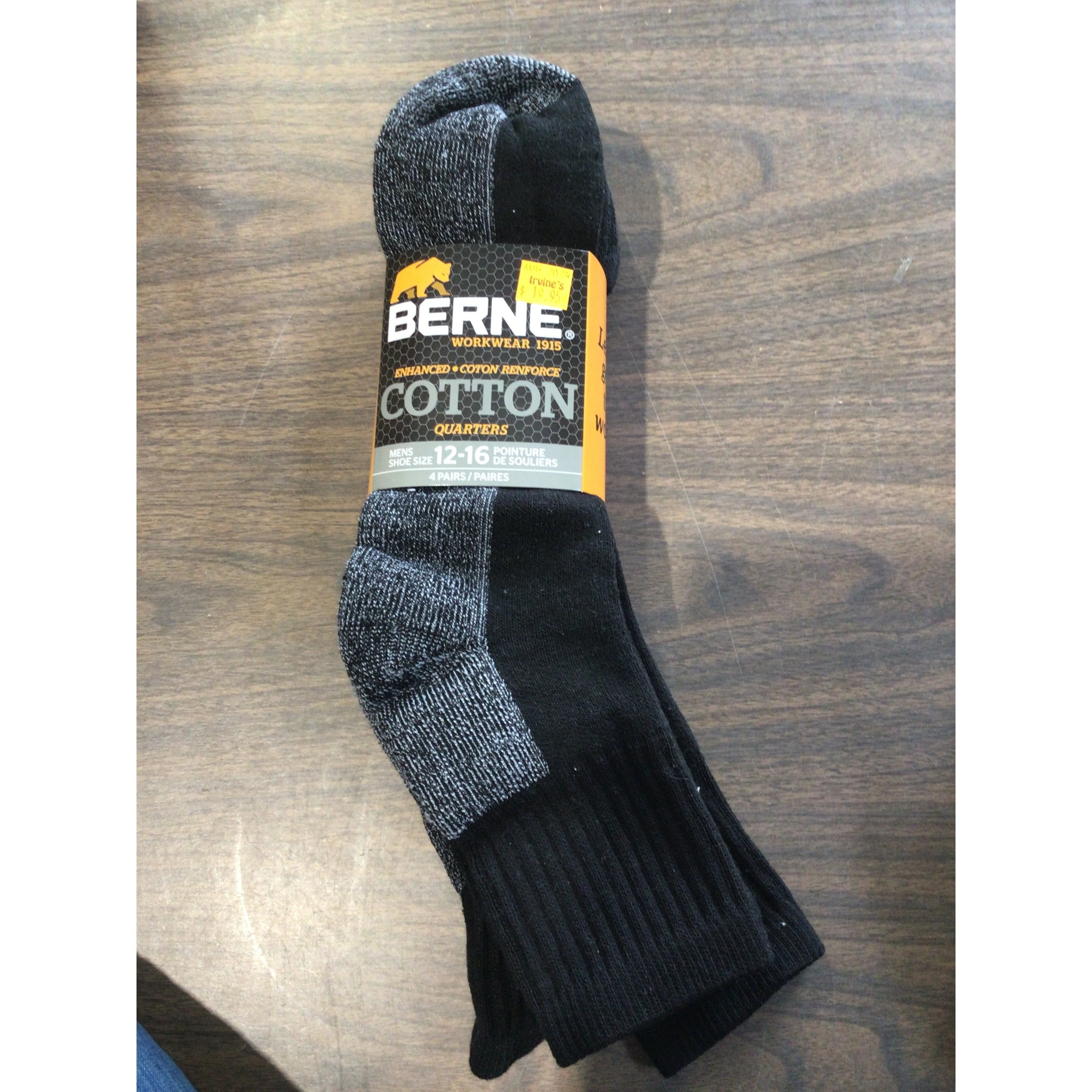 Berne Men's Quarter Socks 4 Prs - Assorted Colours - Image 3