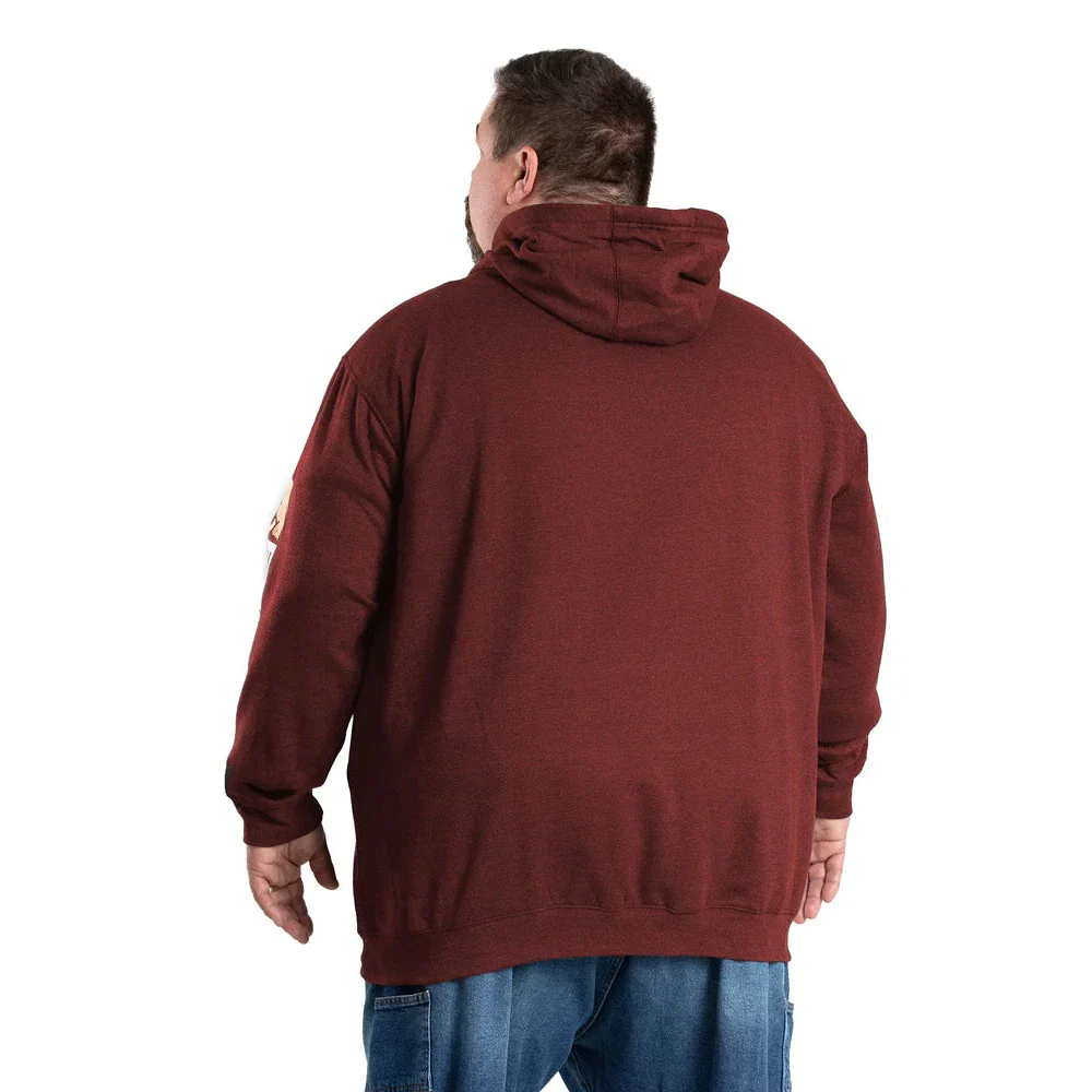 Berne Men's Signature Sleeve Hooded Pullover Hoodie - Brick - Image 5