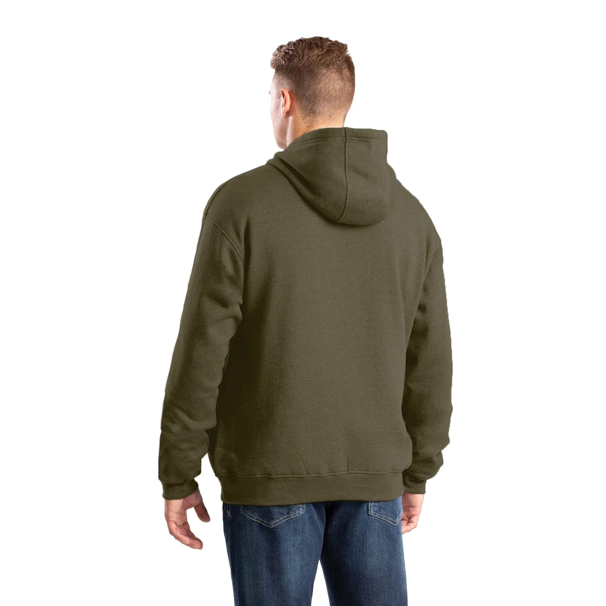 Berne Men's Zippered Pocket Hooded Pullover Sweatshirt - Assorted Colours - Image 2