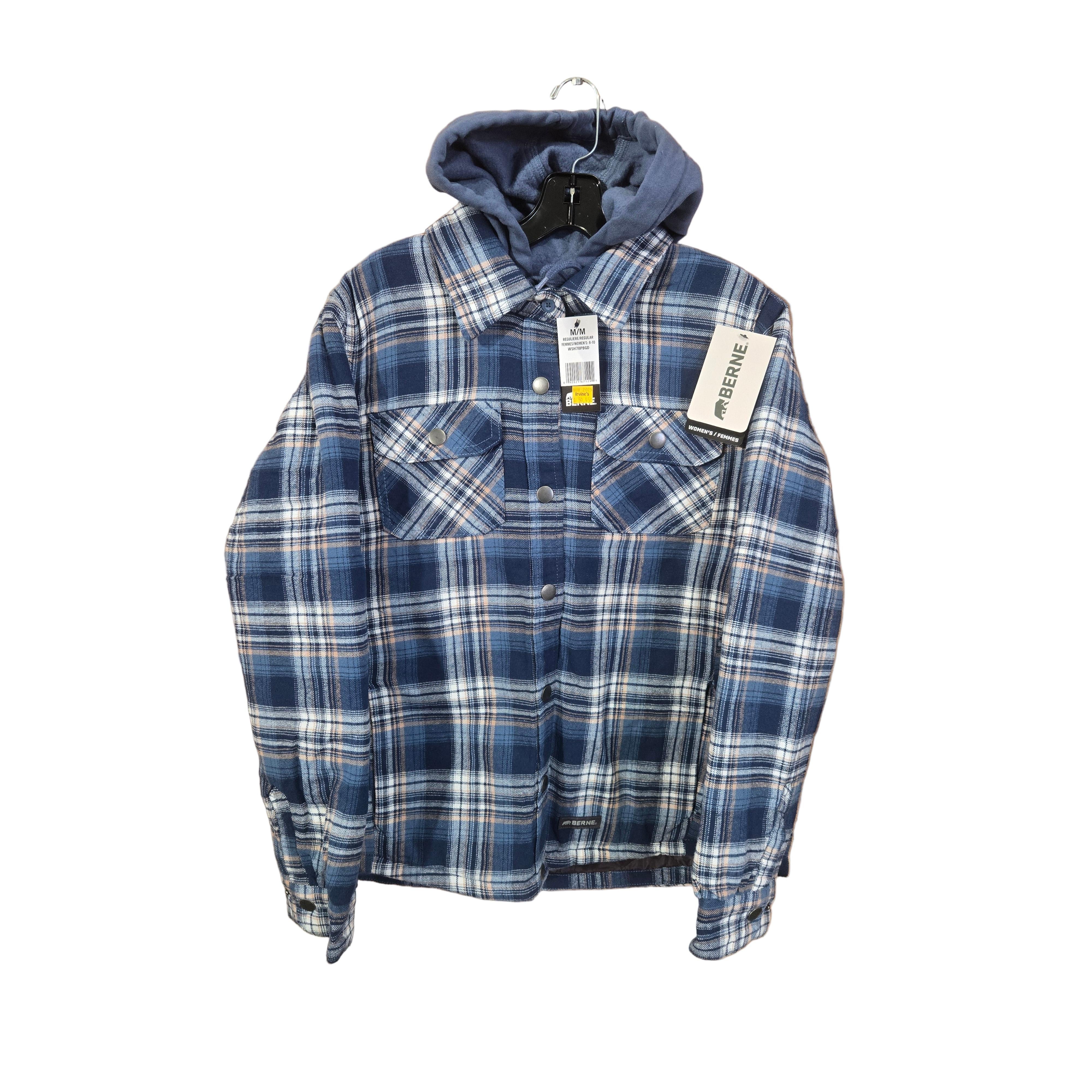 Berne Women's Hooded Quilt Lined Flannel Shirt Jacket