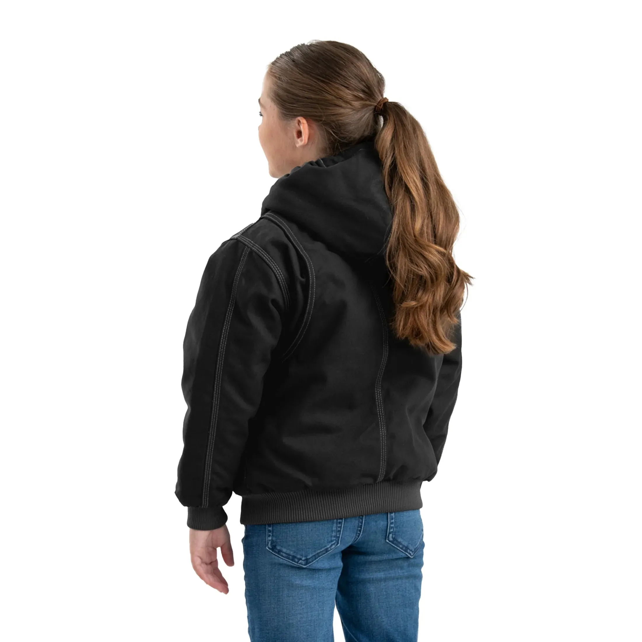 Berne Youth Highland Softstone Duck Hooded Jacket - Multiple Colours - Image 3