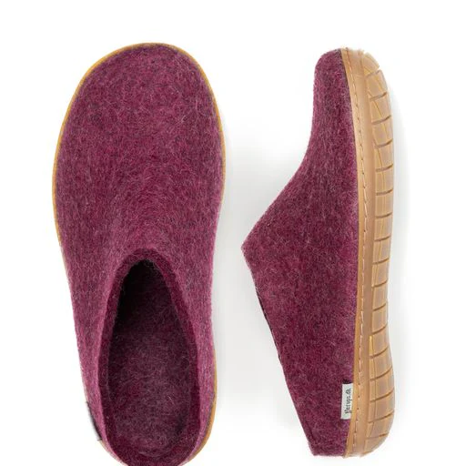 Glerups Slip On Rubber Sole Shoes - Cranberry - Image 3