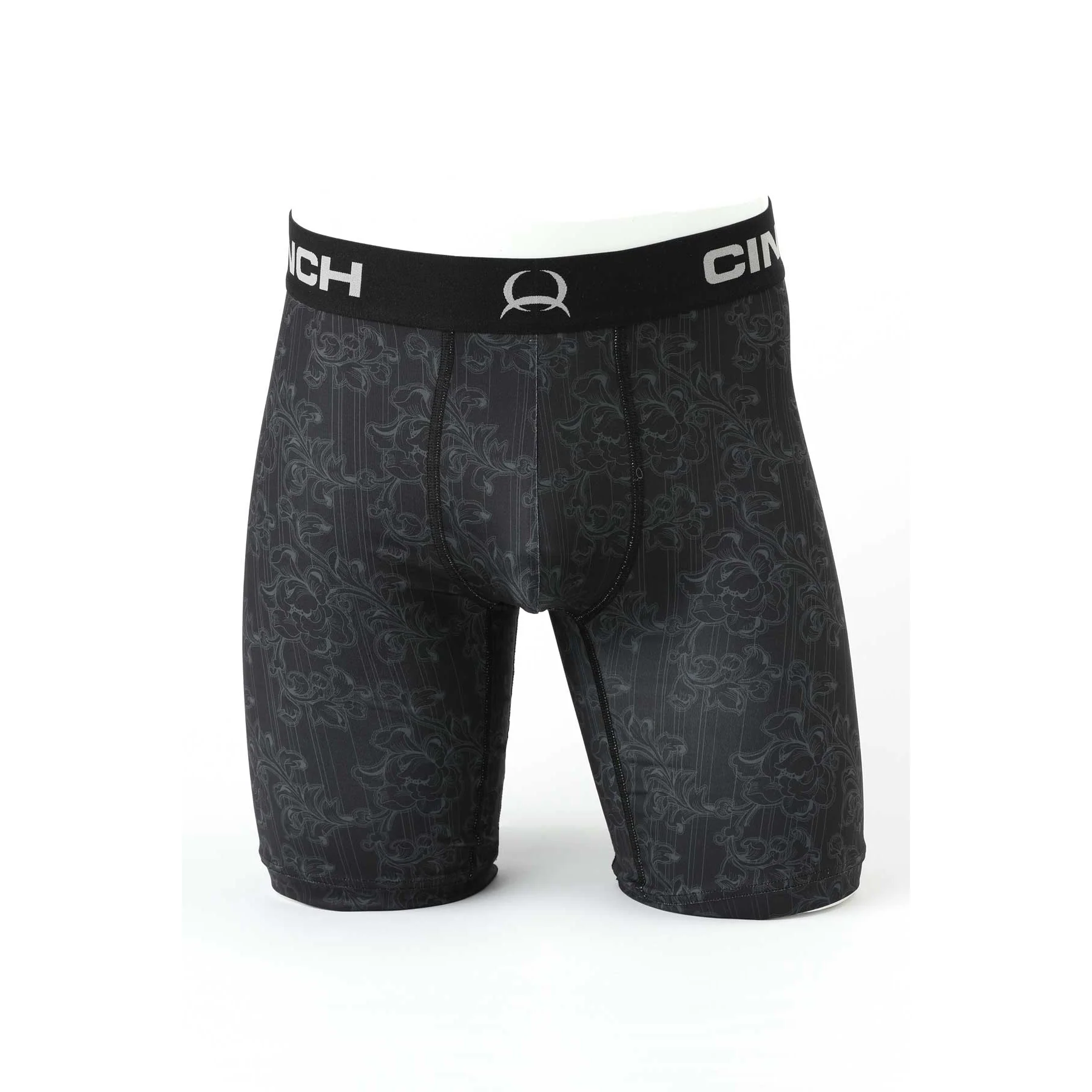 Cinch 9" Floral Boxer Brief- Black