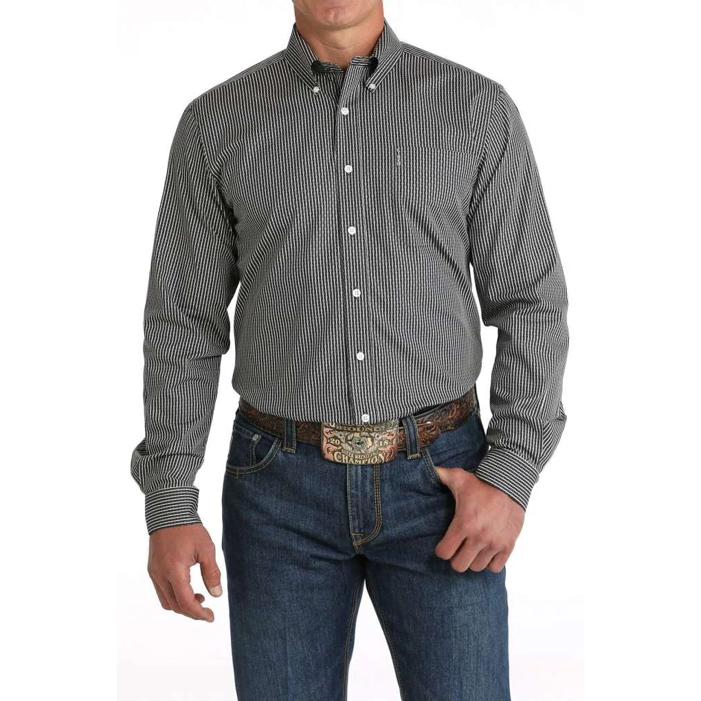 Cinch Classic Fit Long Sleeve Men's Modern Print Shirt - Black