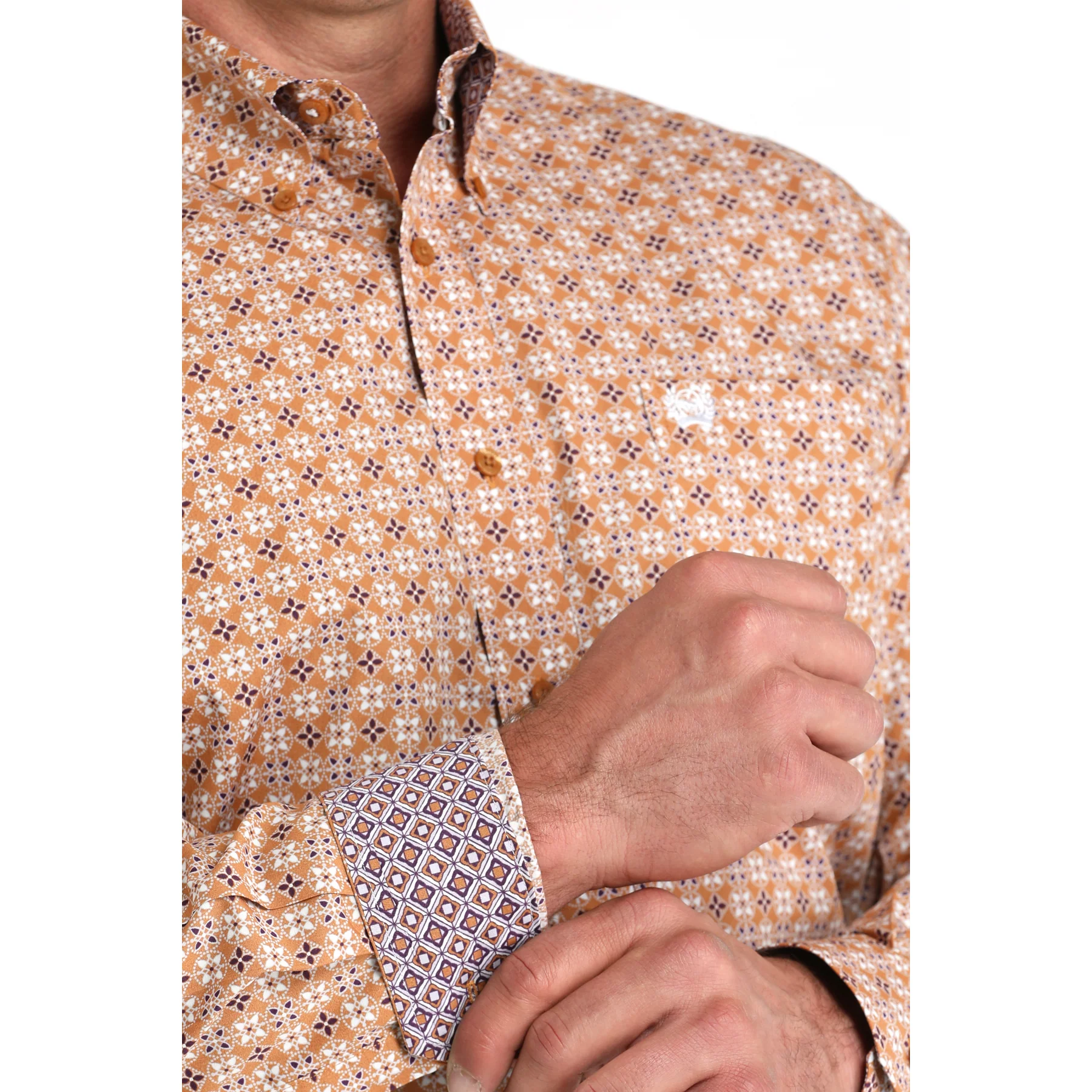 Cinch Men's Long Sleeve Print Shirt - Brown - Image 2