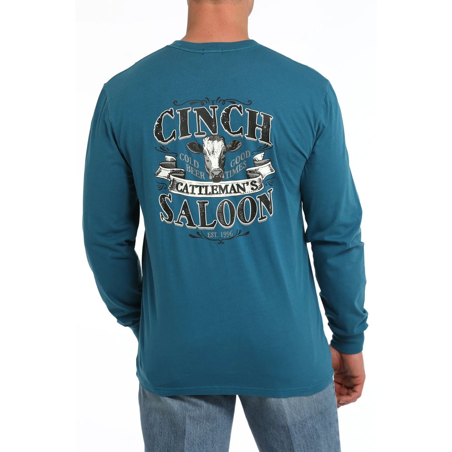 Cinch Men's Long Sleeve Tee Shirt - Teal