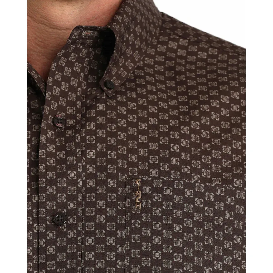 Cinch Men's Long Sleeve Western Shirt - Brown - Image 3