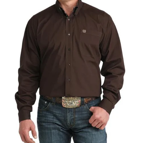 Cinch Men's Long Sleeve Western Shirt - Brown