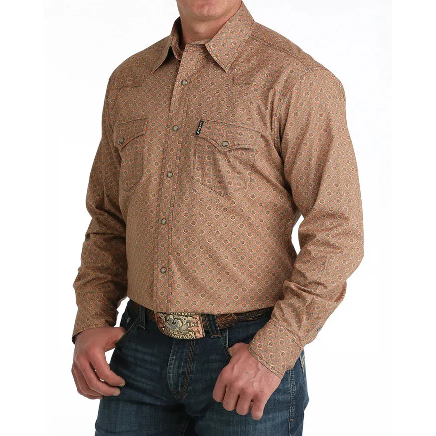 Cinch Men's Long Sleeve Western Shirt - Orange - Image 2