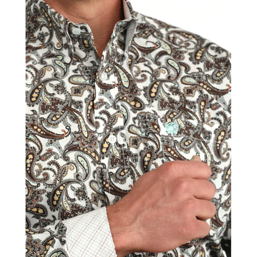 Cinch Men's Long Sleeve Western Shirt - White - Image 3