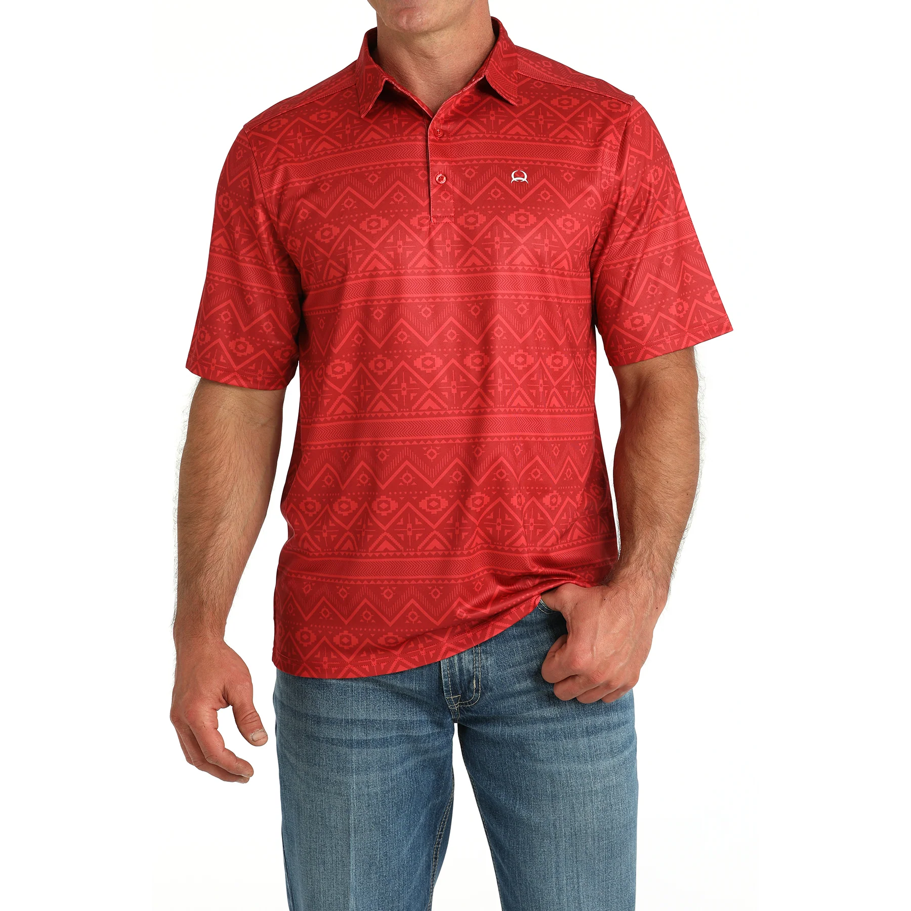 Cinch Men's Short Sleeve Arena Flex Polo- Red