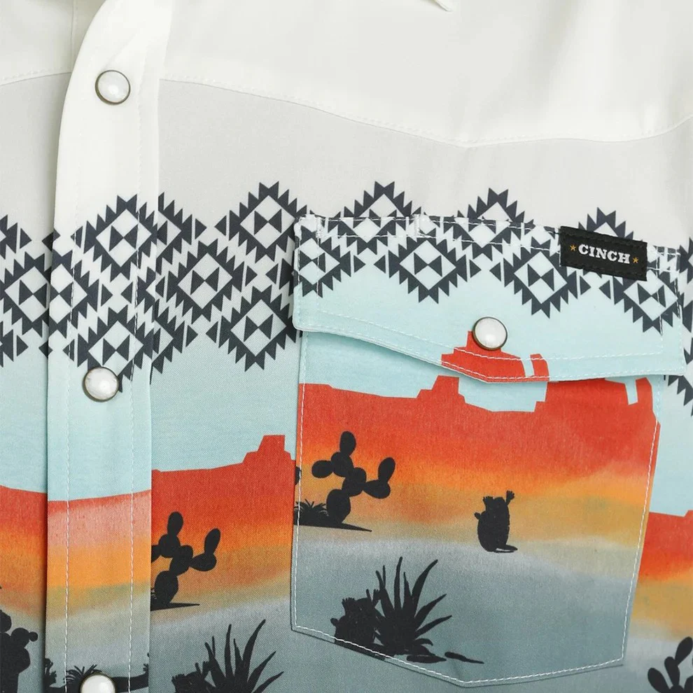 Cinch Men's Short Sleeve Camp Shirt - Multicolored - Image 3