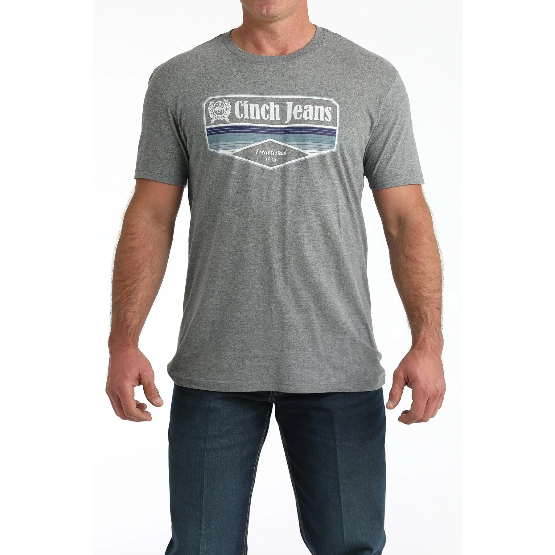 Cinch Men's Short Sleeve Graphic Tee Shirt- Grey