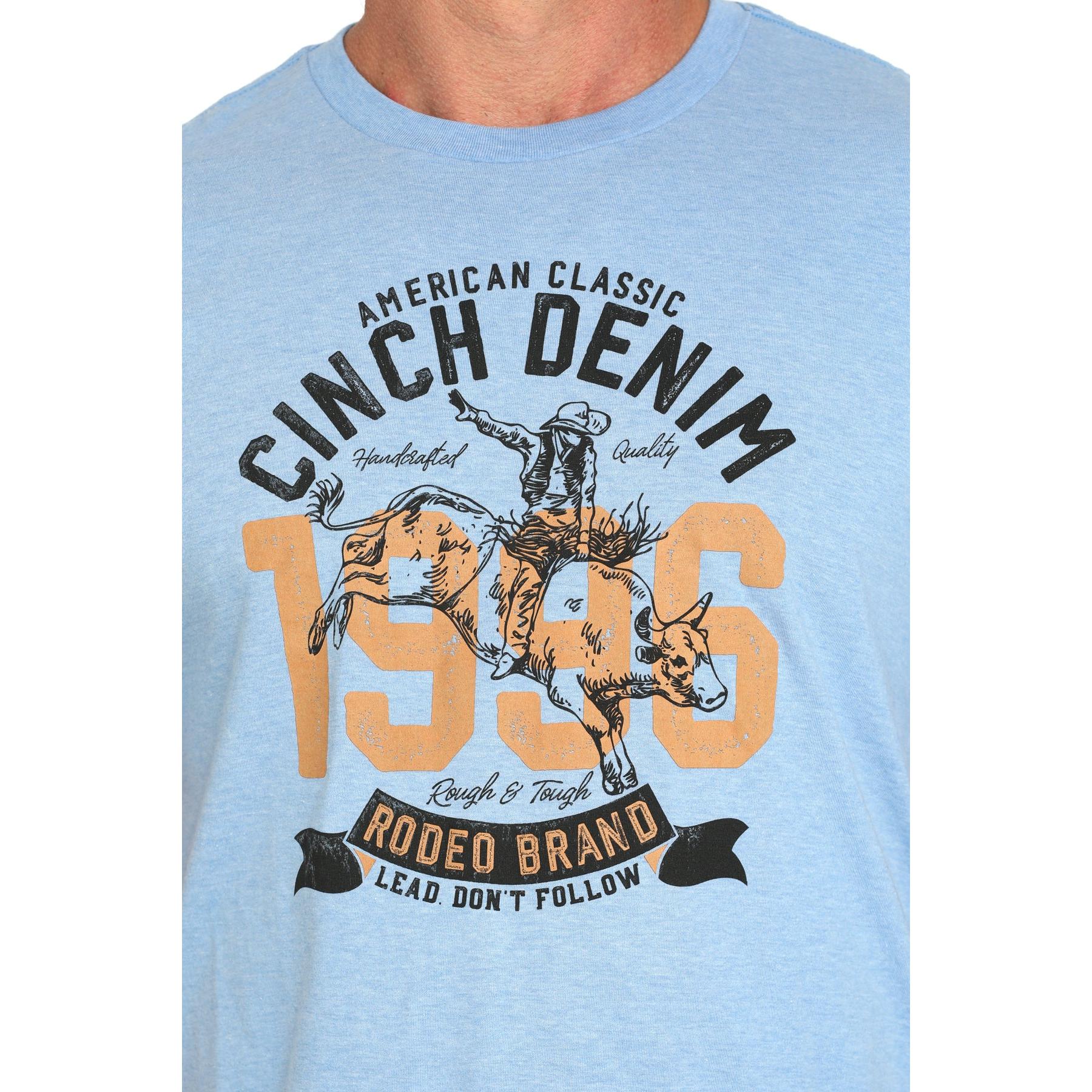 Cinch Men's Short Sleeve Tee Shirt 725  - Light Blue - Image 2