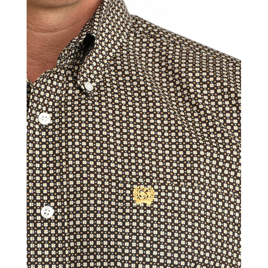 Cinch Men's Short Sleeve Western Shirt - Brown - Image 3
