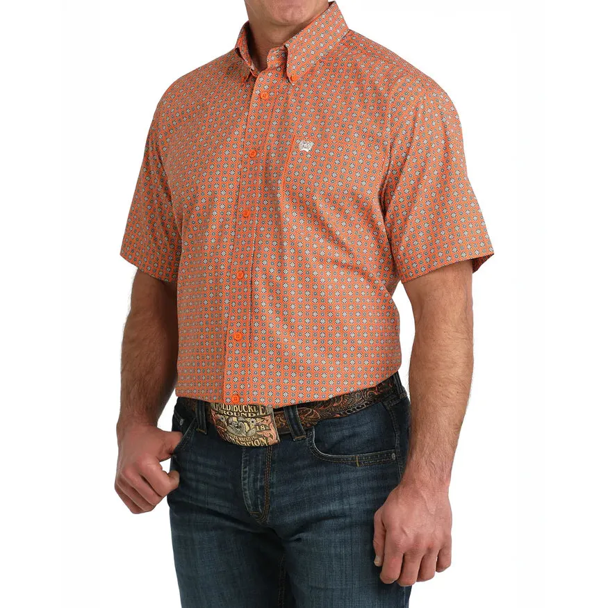Cinch Men's Short Sleeve Western Shirt - Orange - Image 2