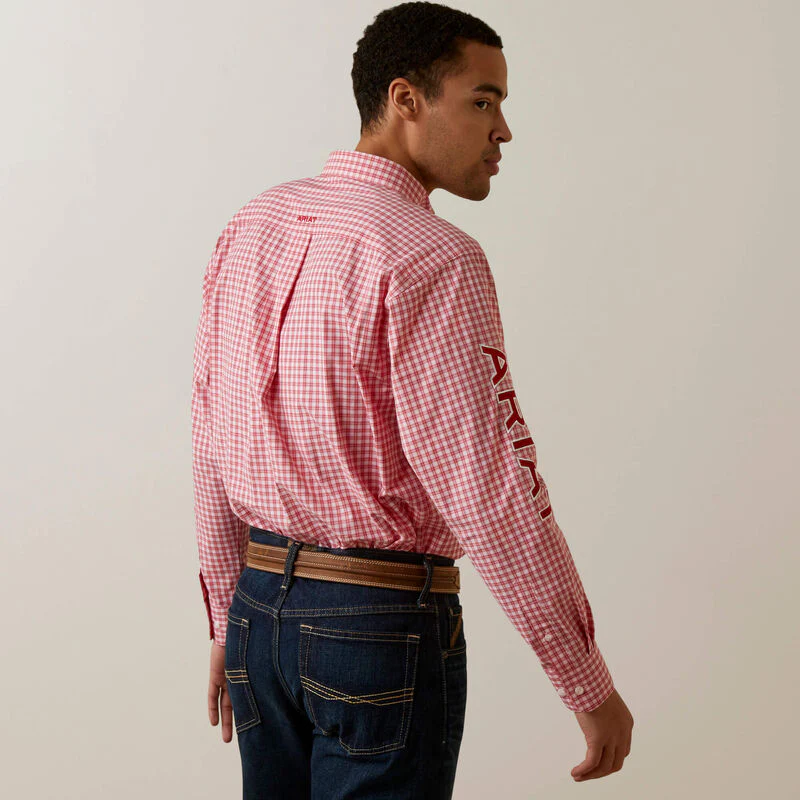 Ariat Pro Series Team Dustin Classic Fit Shirt- Red - Image 2