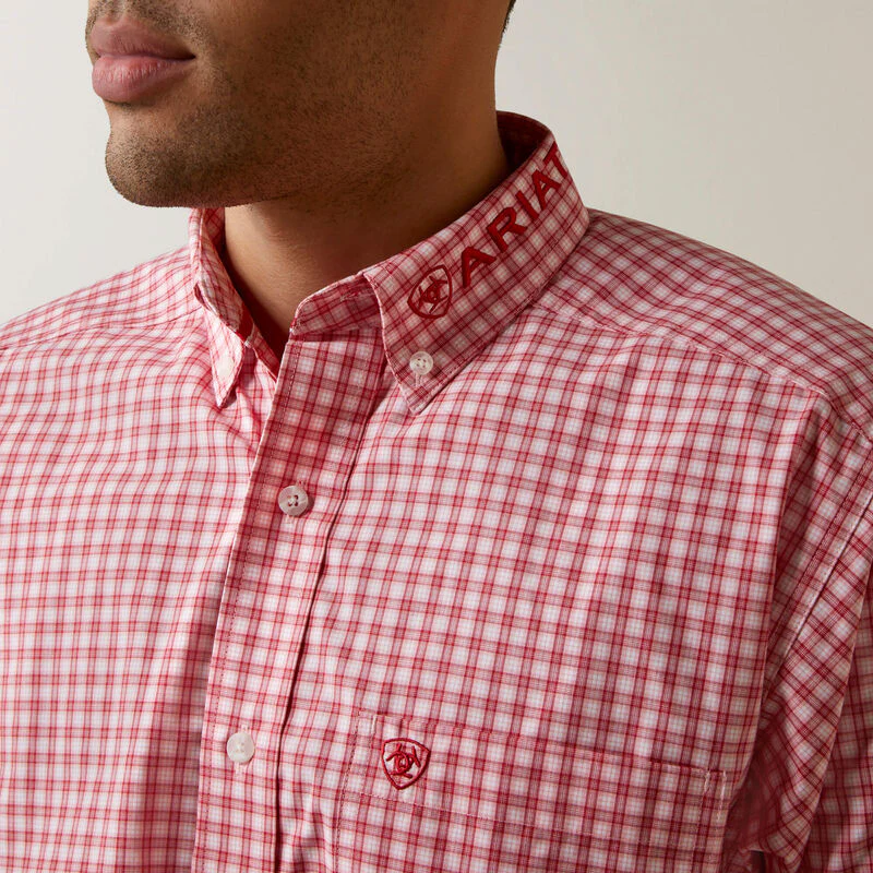 Ariat Pro Series Team Dustin Classic Fit Shirt- Red - Image 3