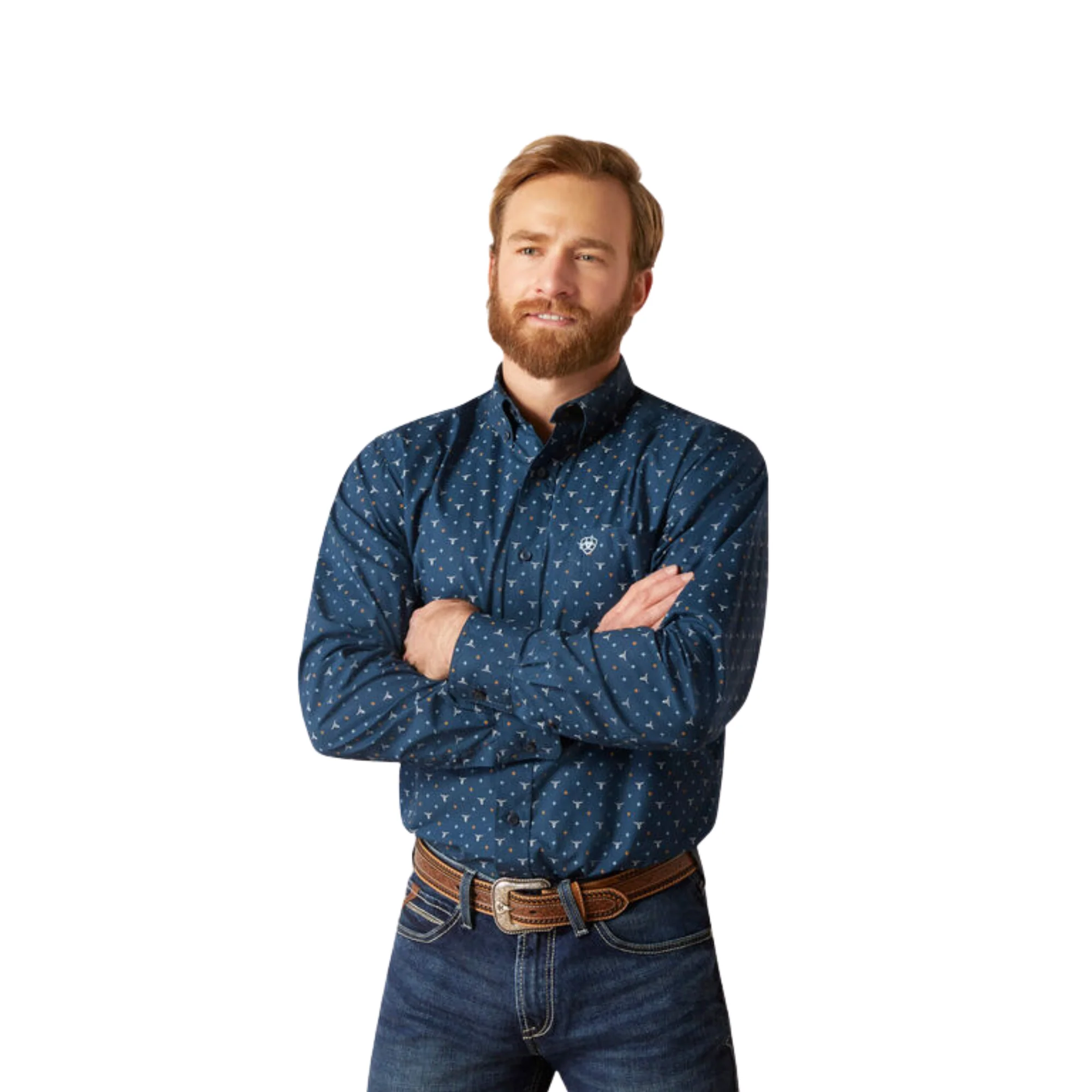 Ariat Men's Gavyn Fitted Shirt - Moonlit Ocean - Image 2