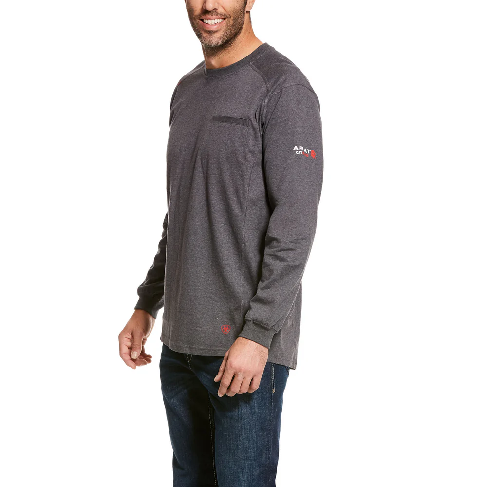 Ariat Men's Fire Resistant Air True Grit T-Shirt - Charcoal Heather - Image 3
