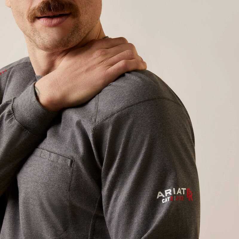 Ariat Men's Fire Resistant Air True Grit T-Shirt - Charcoal Heather - Image 4