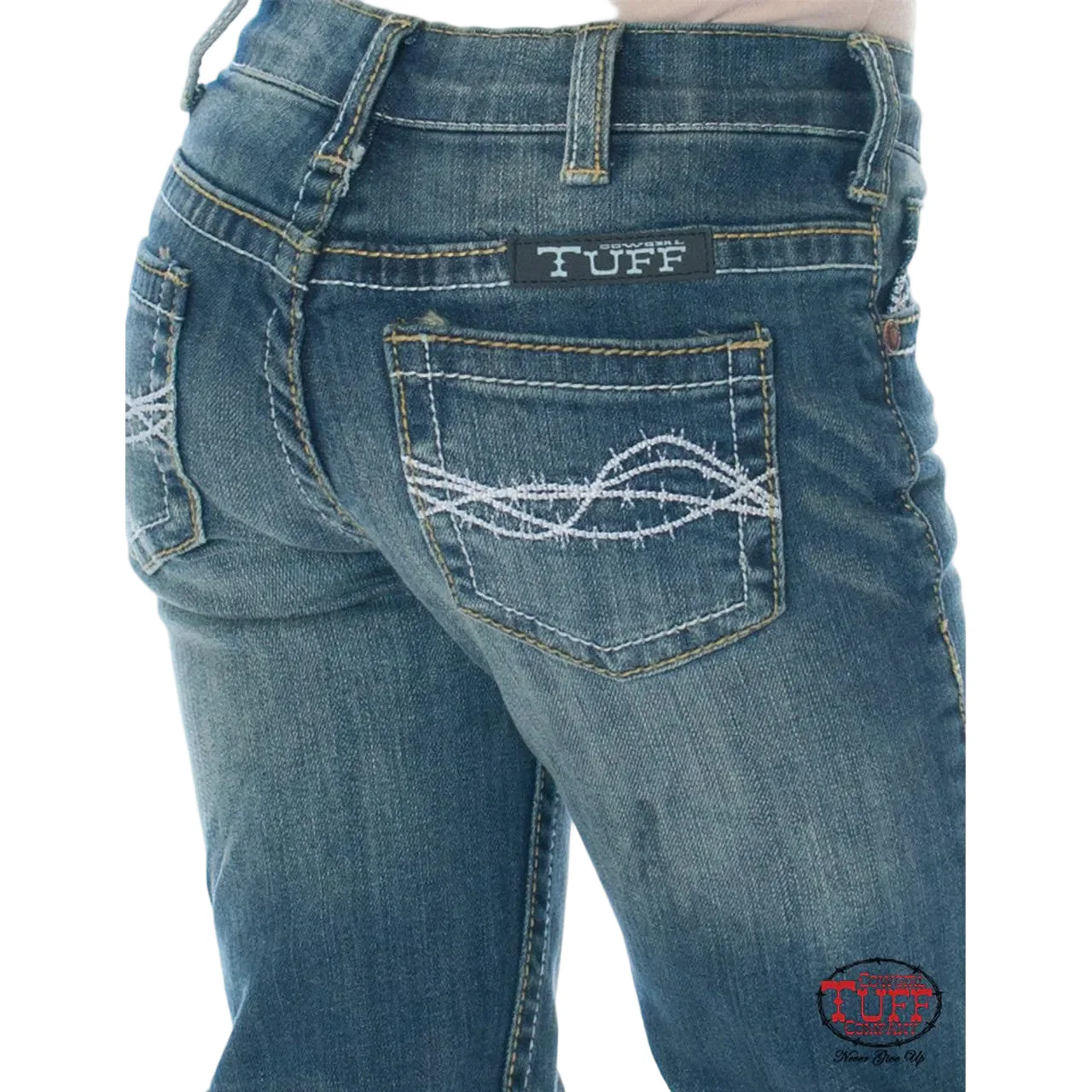 Cowgirl Tuff Girl's Don't Fence Me In Jean - Medium Wash - Image 4