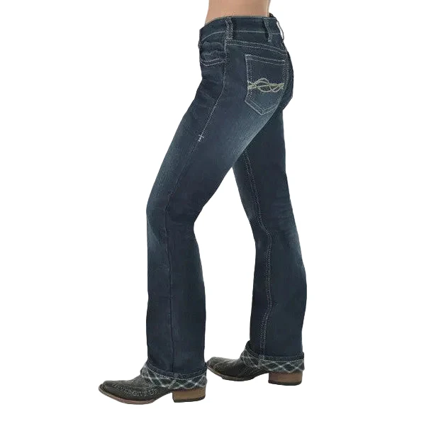 Cowgirl Tuff Women's Don't Fence Me In Dark Flannel Jeans - Dark Wash - Image 3