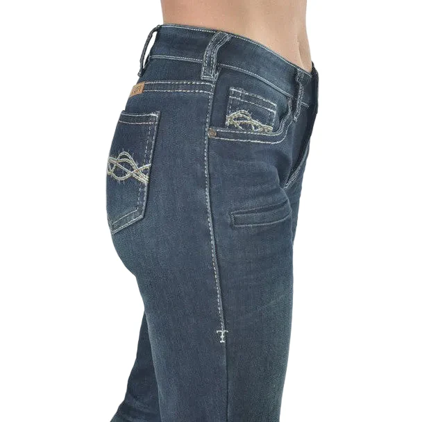 Cowgirl Tuff Women's Don't Fence Me In Dark Flannel Jeans - Dark Wash - Image 5