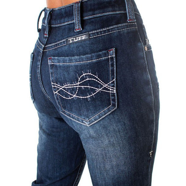 Cowgirl Tuff Women's Double Down Flannel Jeans - Dark Wash - Image 5