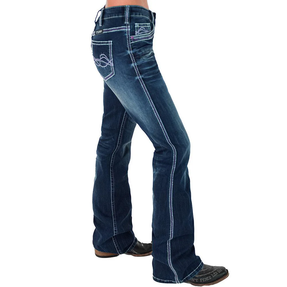 Cowgirl Tuff Women's Purple Hurricane Bootcut Jean - Dark Wash - Image 3