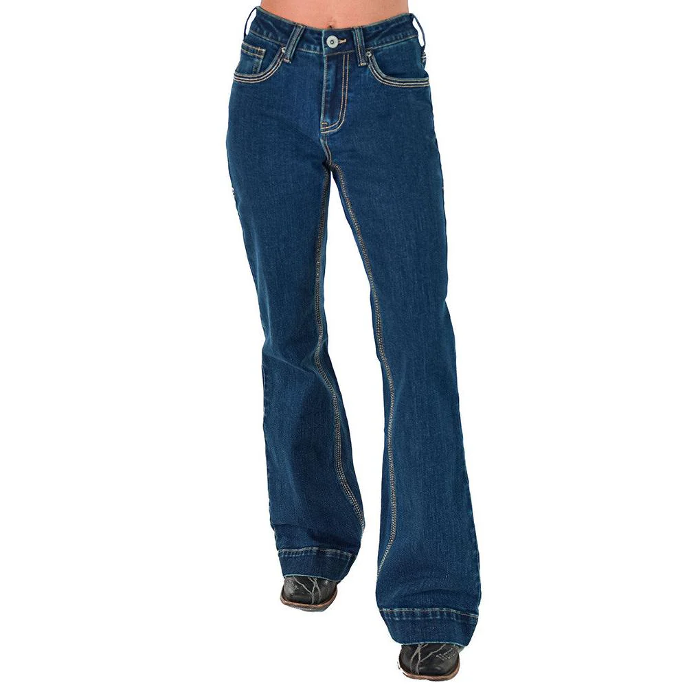 Cowgirl Tuff Women's Tan Boot-ee Trouser Jean - Dark Wash - Image 2