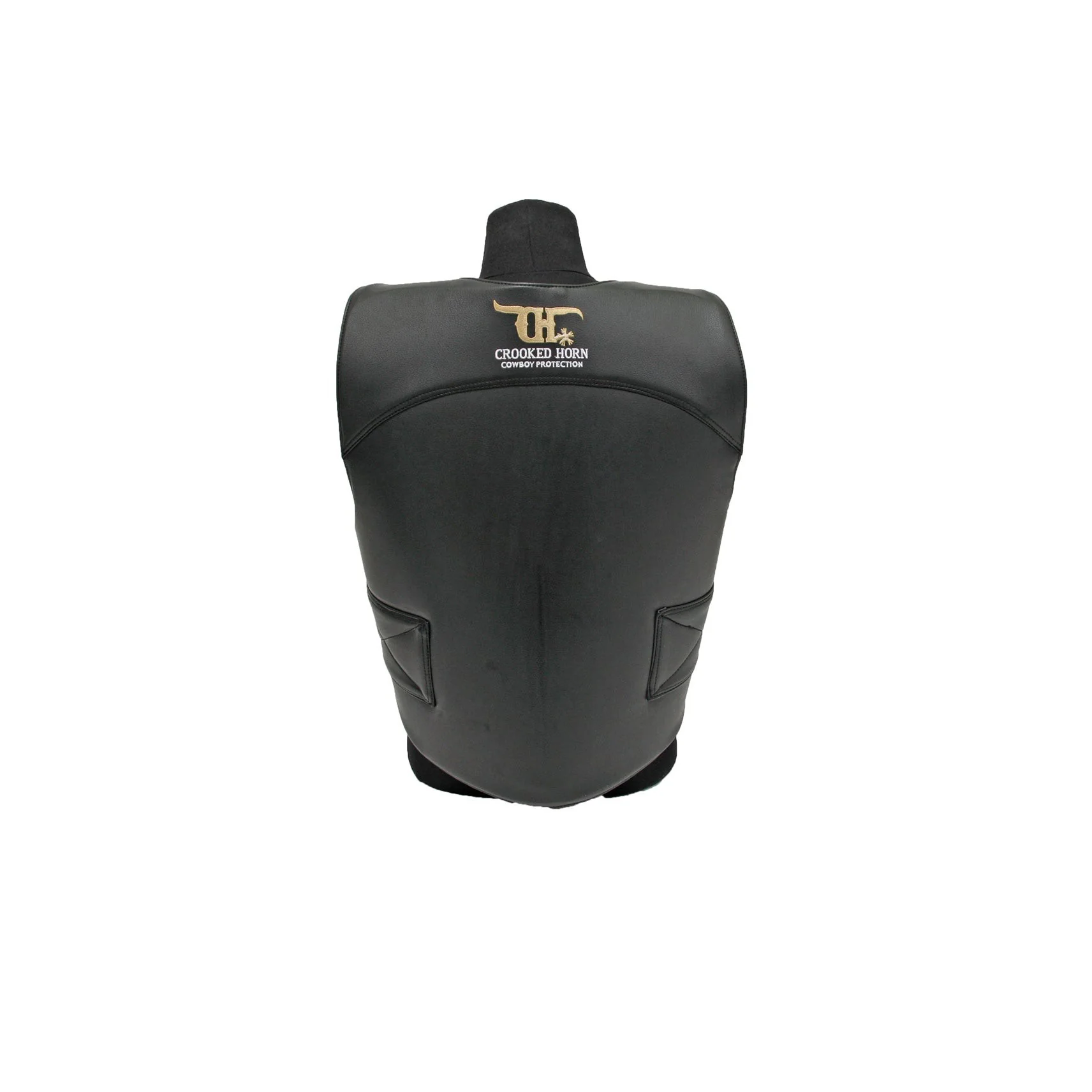 Crooked Horn Bull Rider/Bull Fighter Pleather Protective Vest - Black - Image 4
