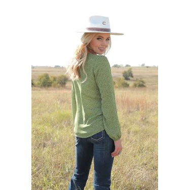 **Cruel Girl Womens LS Print Blouse  Green** FINAL SALE - Image 2