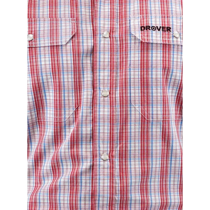 Drover Men's Signature Series Classic Fit Twister Snap Shirt - Red White & Blue - Image 3
