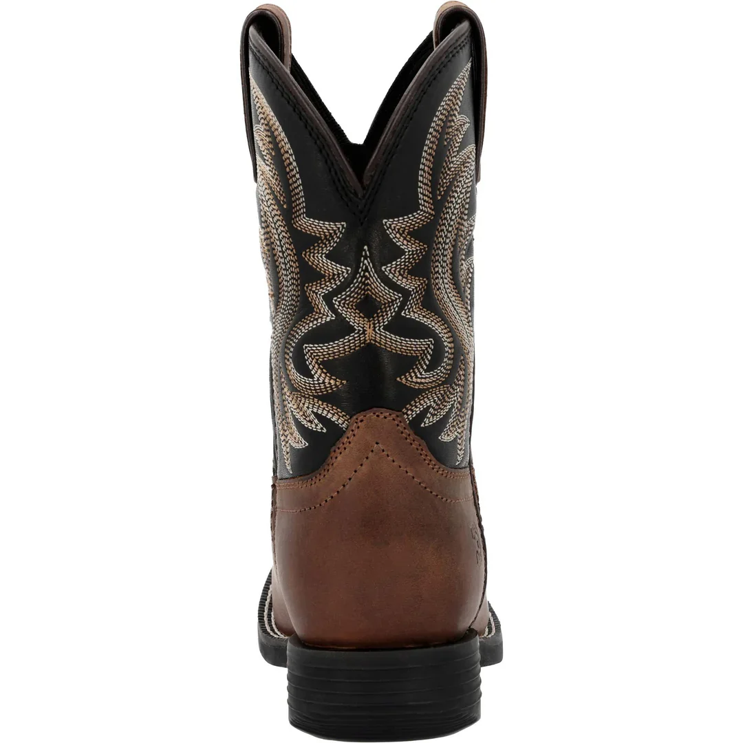 Durango Little Kids Shyloh 8 Inch Square Toe Boot - Brawny Brown/ Black Onyx - Image 4