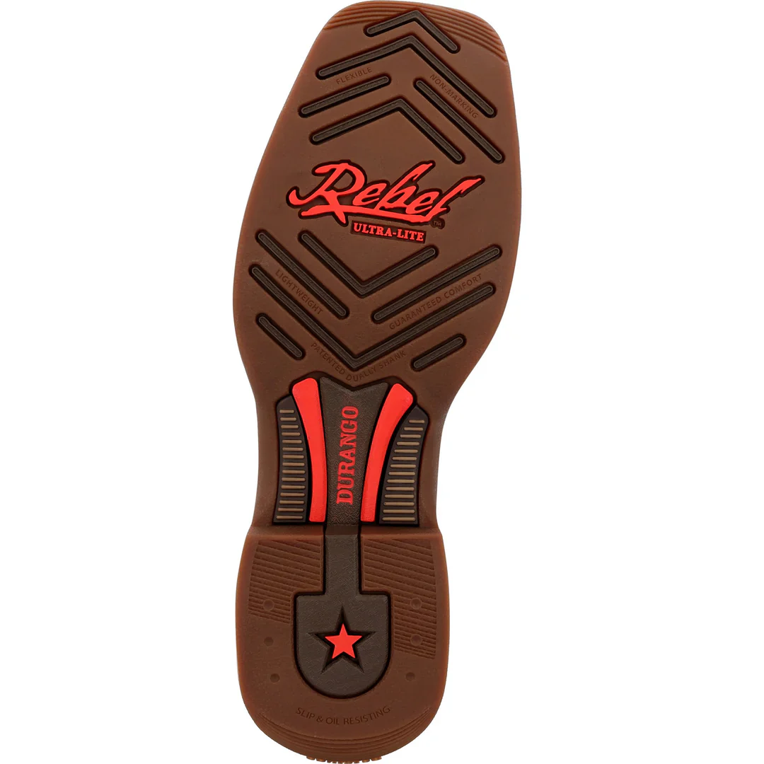 Durango Men's Rebel Ultra Lite Western Boots - Coffee/Sangria Red - Image 6