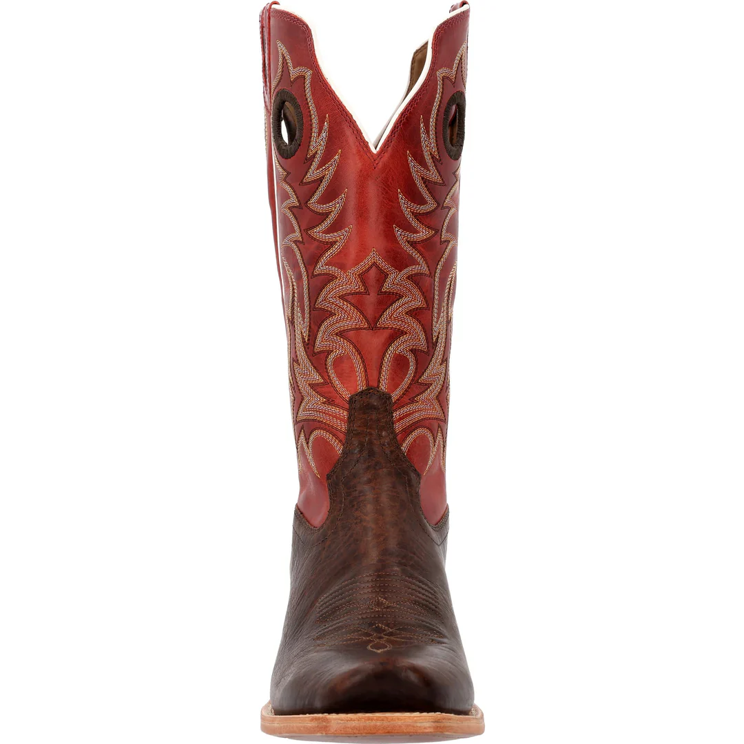 Durango Men's Arena Elite 13" Cutter Toe Western Boots - Aztec Brown/Jasper Red - Image 2