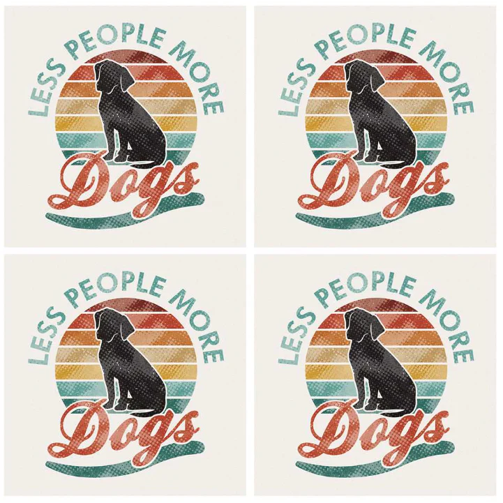 Edenborough 4" Coaster Set - More Dogs