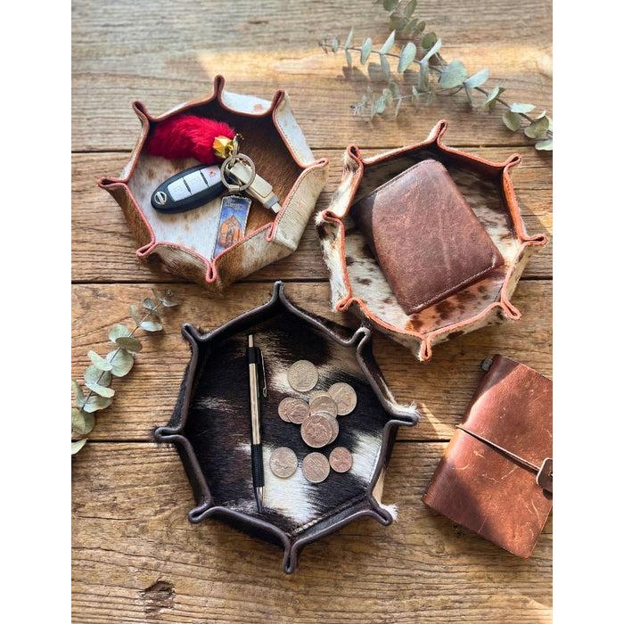 El Paso Cowhide Octagon Tray