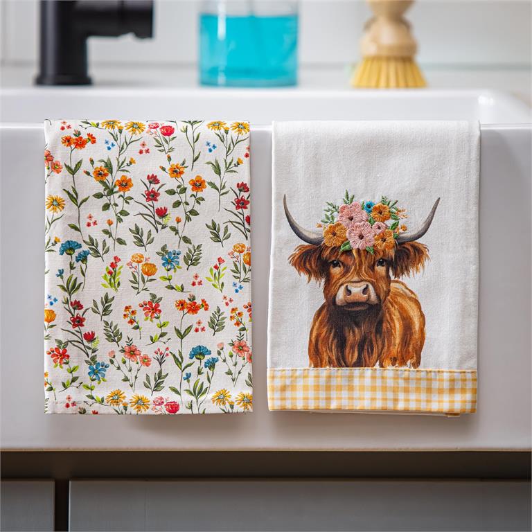 Evergreen Petal & Plow Farm Animal Tea Towel Set of 4 - Image 2
