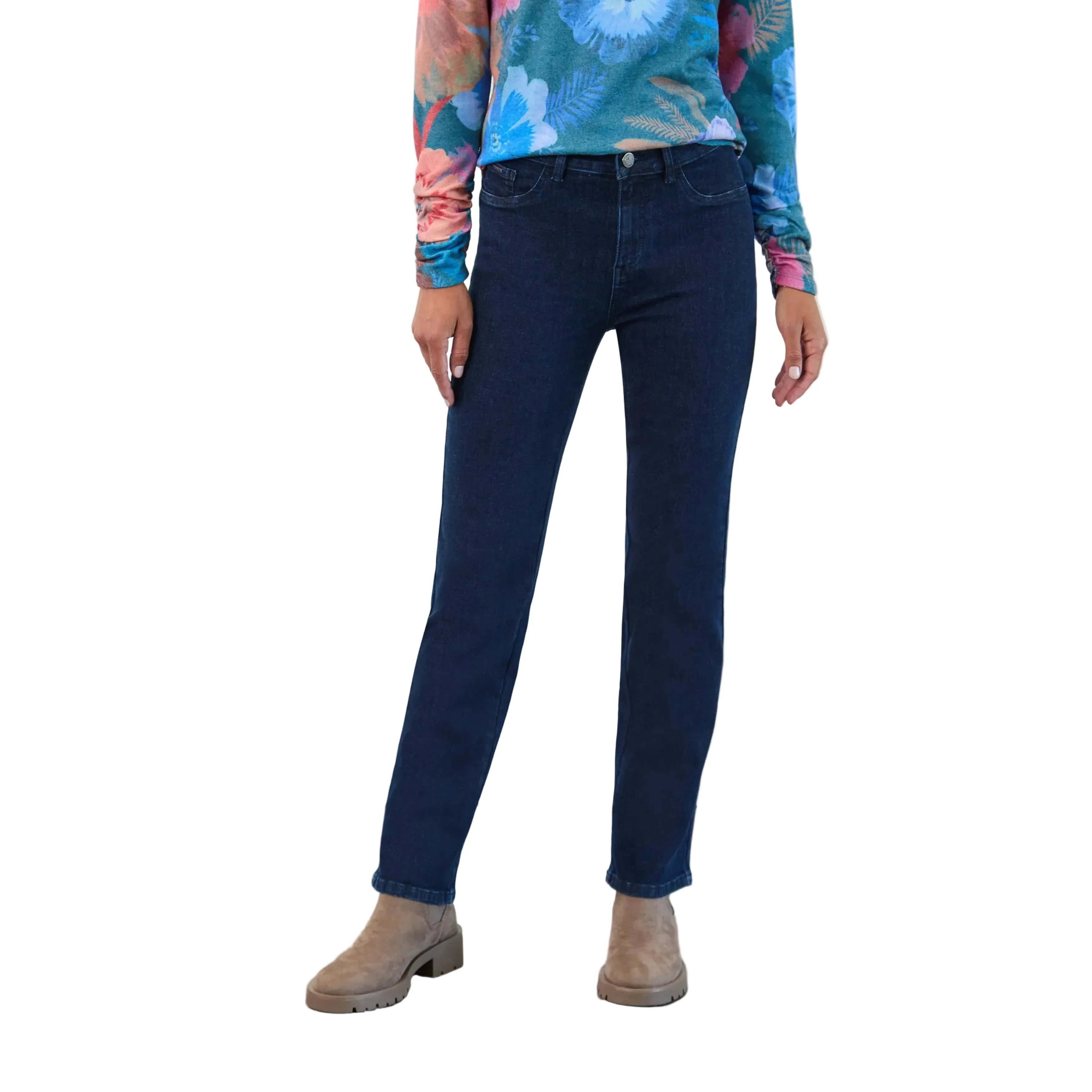 FDJ Women's Beyond Denim Olivia Straight Leg Jean - Dark Rinse
