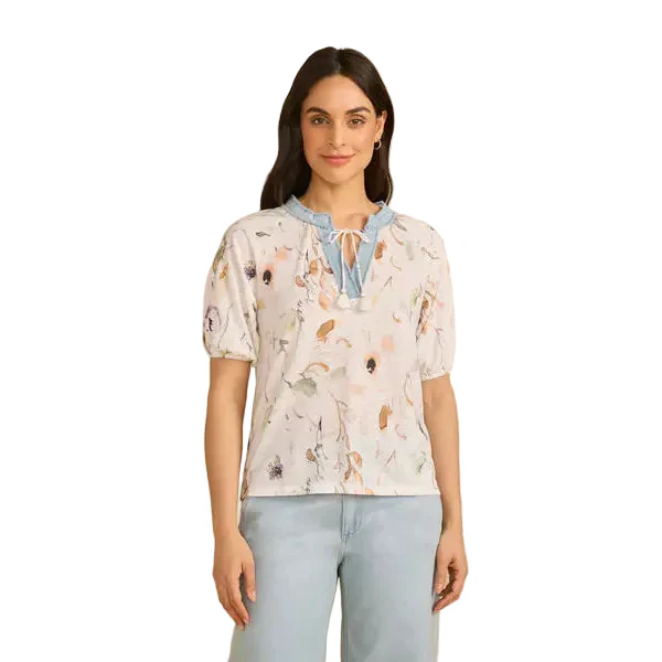 FDJ Women's Elbow Sleeve Embellished Top - Delicate