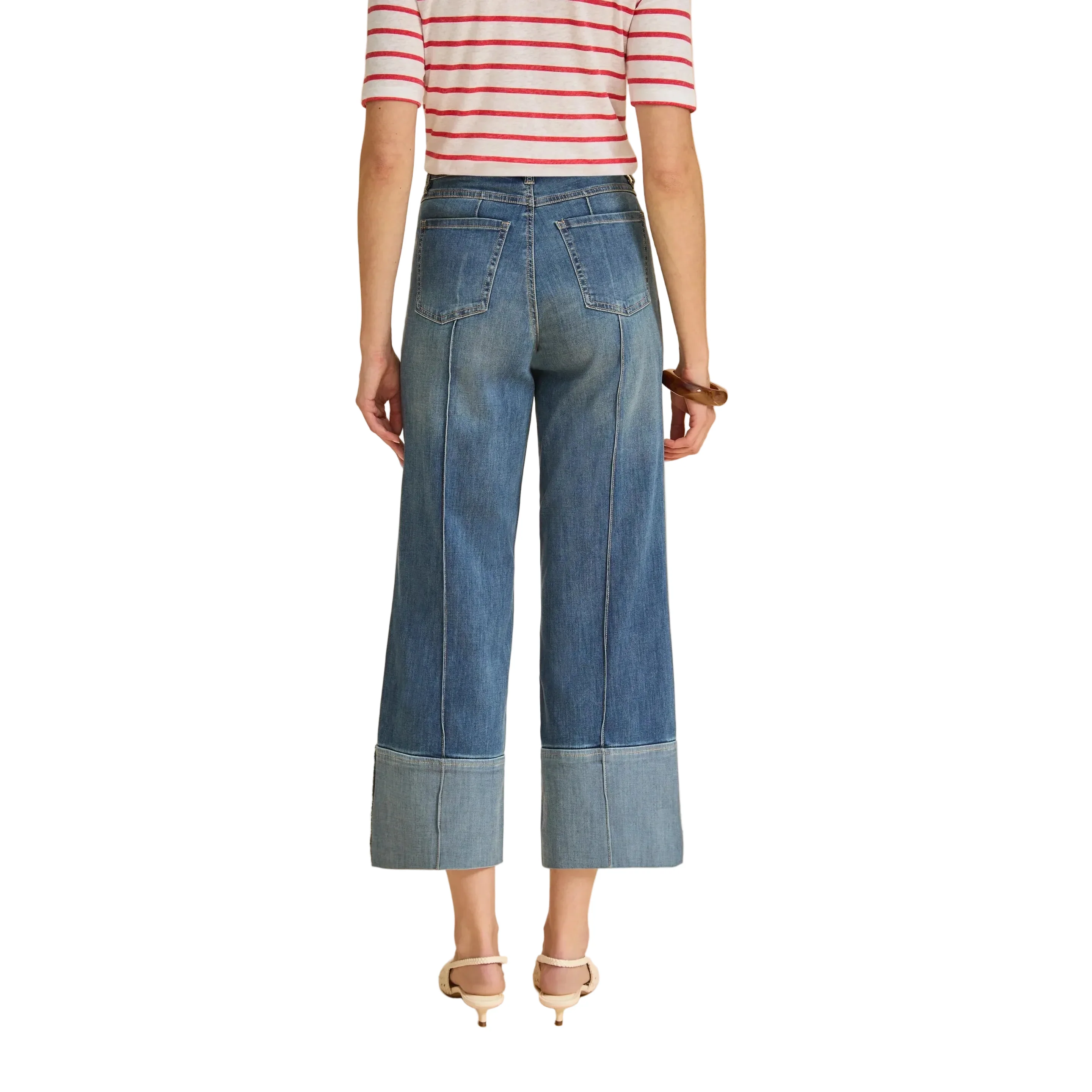 FDJ Women's Olivia Wide Cuffed Ankle Denim - Medium Wash - Image 2