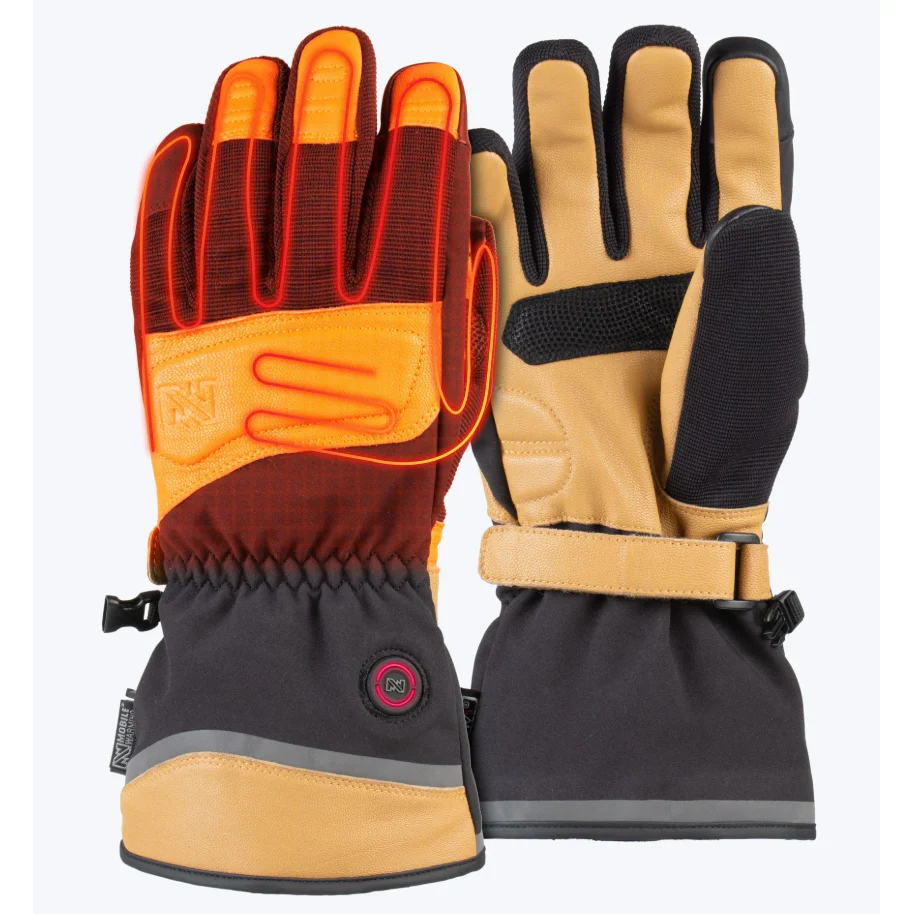 Fieldsheer Unisex Blacksmith Heated Work Gloves - Black/Tan - Image 2