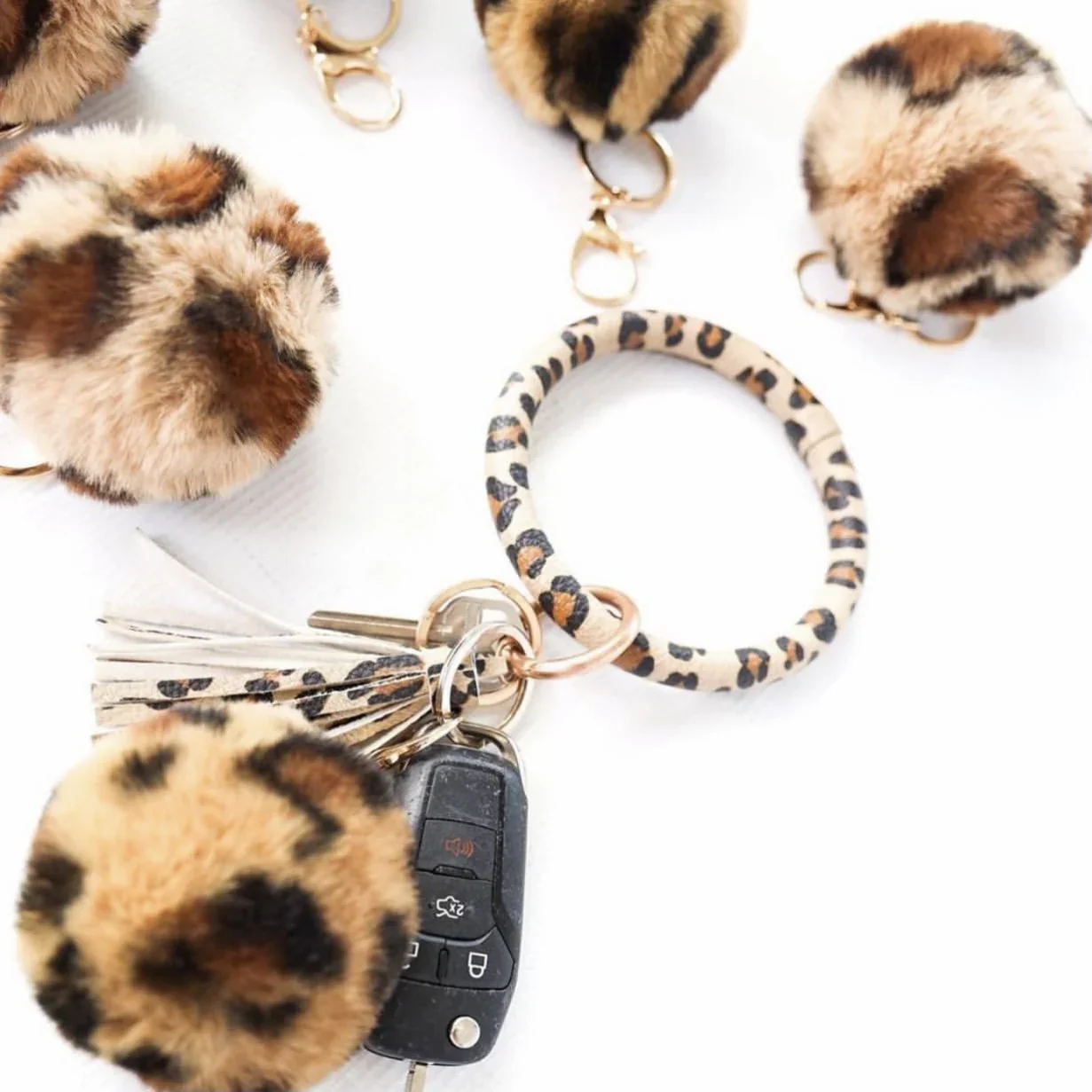 The Front Porch Label Bangle Bracelet Keyring w/Tassel - Assorted Colours - Image 3