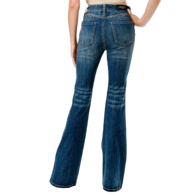 Grace in LA Women's Basic Flare Jean - Medium Wash - Image 2